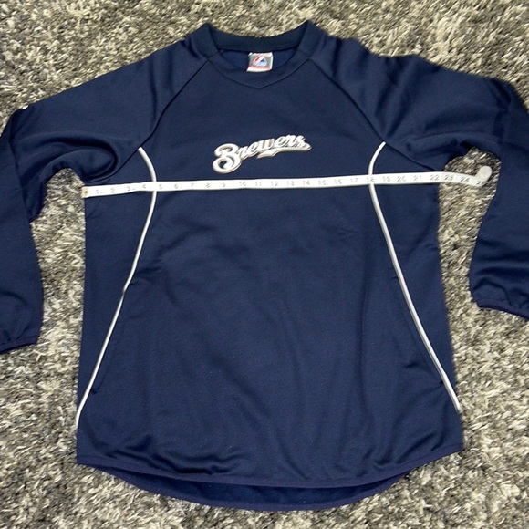 New Milwaukee BREWERS Authentic Majestic Therma Base Pullover - Picture 7 of 15